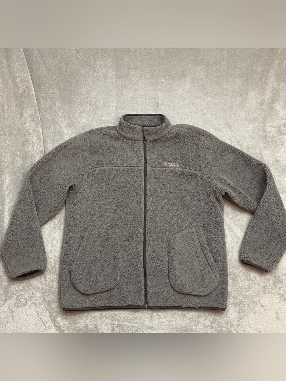 Columbia Rugged Ridge II Sherpa Fleece Zip Jacket Men's XL City Grey Warm